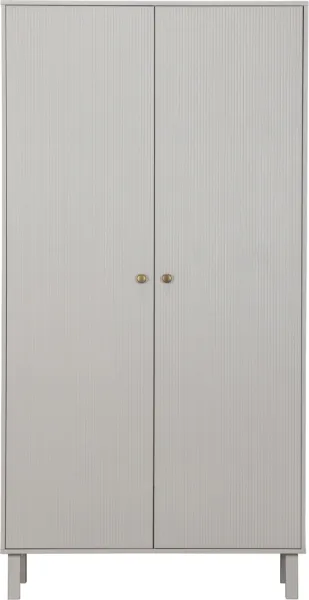 Madu, Szafa, szara, H195x53x100 cm, sosna, metal