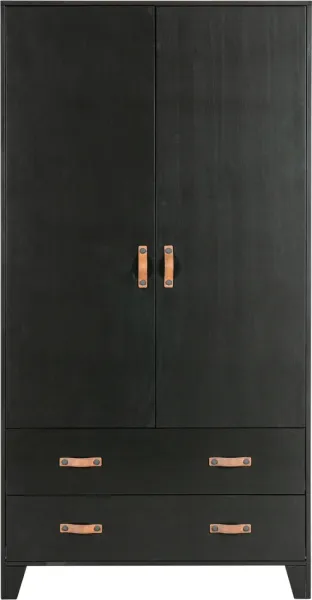 Dian, Szafa, czarna, H180x40x94 cm, sosna