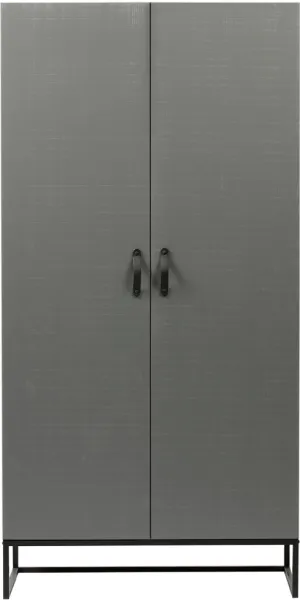 Morris, Szafa, szara, H195x100x53 cm, sosna