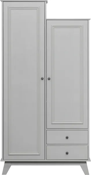 Lily, Szafa, szara, H190x41x98 cm, sosna