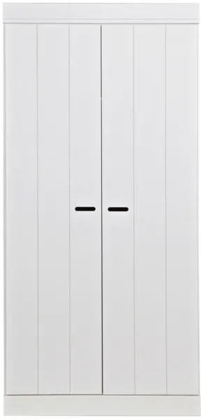 Connect, Szafa, 2 drzwi, biała, H195x53x94 cm, sosna