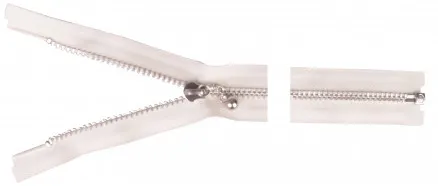 YKK Rozdzielny Zamek Błyskawiczny Aluminium 45cm 4mm Naturalny