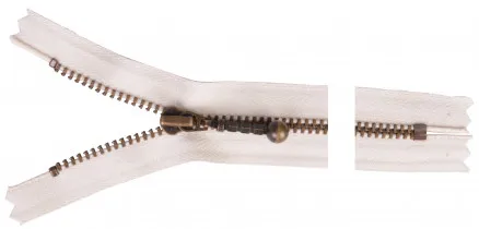 YKK Zamek błyskawiczny Antyczny Mosiądz 12cm 4mm Naturalny