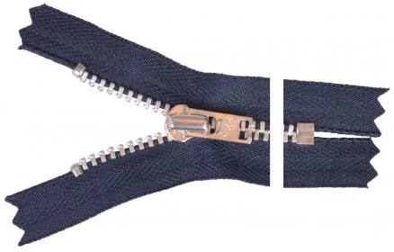 YKK Zamek błyskawiczny Aluminium 12cm 4mm Granatowy