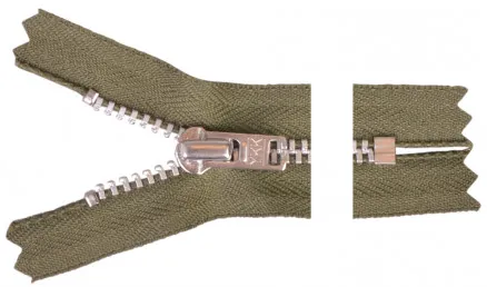 YKK Zamek błyskawiczny Aluminium 12cm 4mm Army