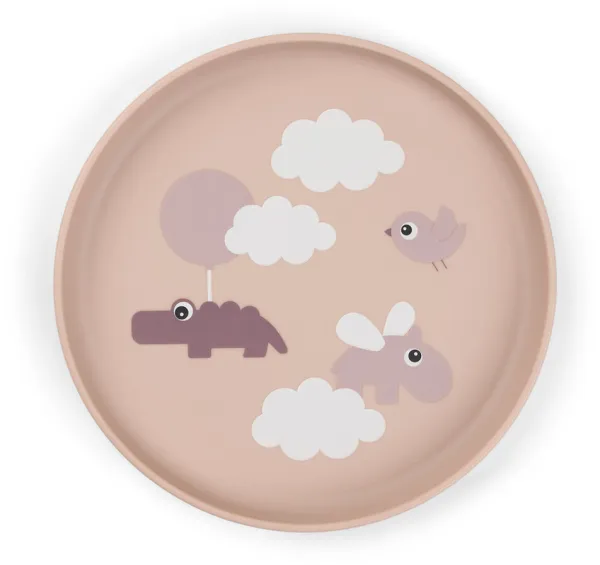 Foodie talerz Happy clouds Pudrowy